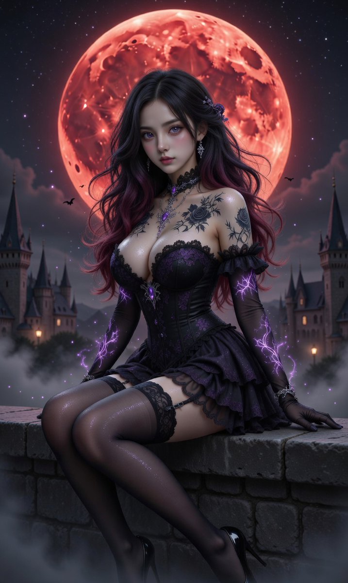WaifuAI_Studio's tweet photo. When the night awakens and the blood moon claims the sky... ✨ Where magic meets the shadows. 🌙💜

#BloodMoon #GothicStyle #MagicNight
#AIart #AIイラスト
SFW anime-style AI illustration. 
No nudity, no suggestive intent https://t.co/EGOjmaNOY4