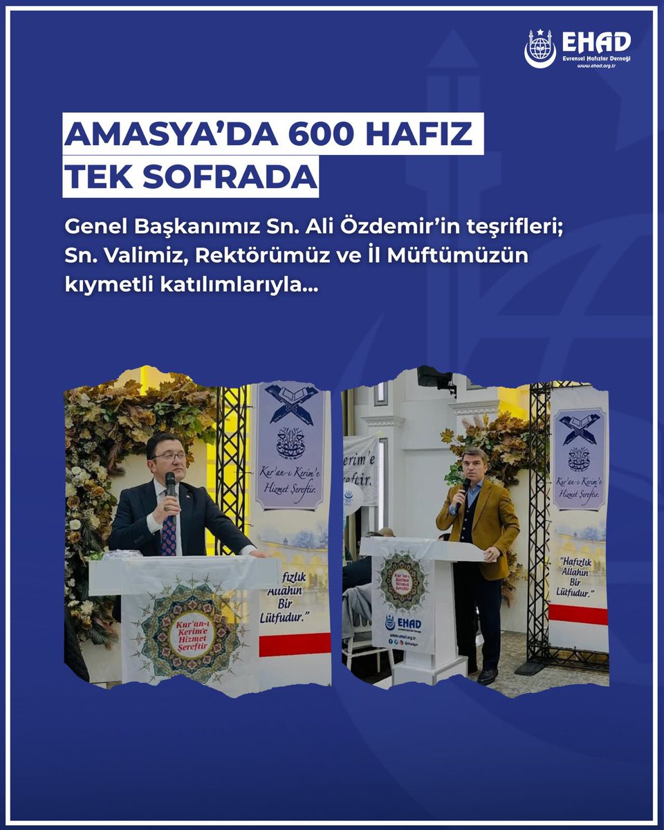 ehadgm's tweet photo. Amasya’da 600 hafızla iftar

Amasya şubemiz tarafından 600 hafız öğrencimizle iftar programı gerçekleştirildi. İftar programına teşrif eden Genel Başkanımız Ali Özdemir, Amasya Valimiz, Rektörümüz, İl Müftümüz ve tüm STK’ların üyelerine teşekkür ediyoruz

@amasyamuftulugu @AmasyaValiligi @uni_amasya @aliozdemirgsb  @OnderBakan