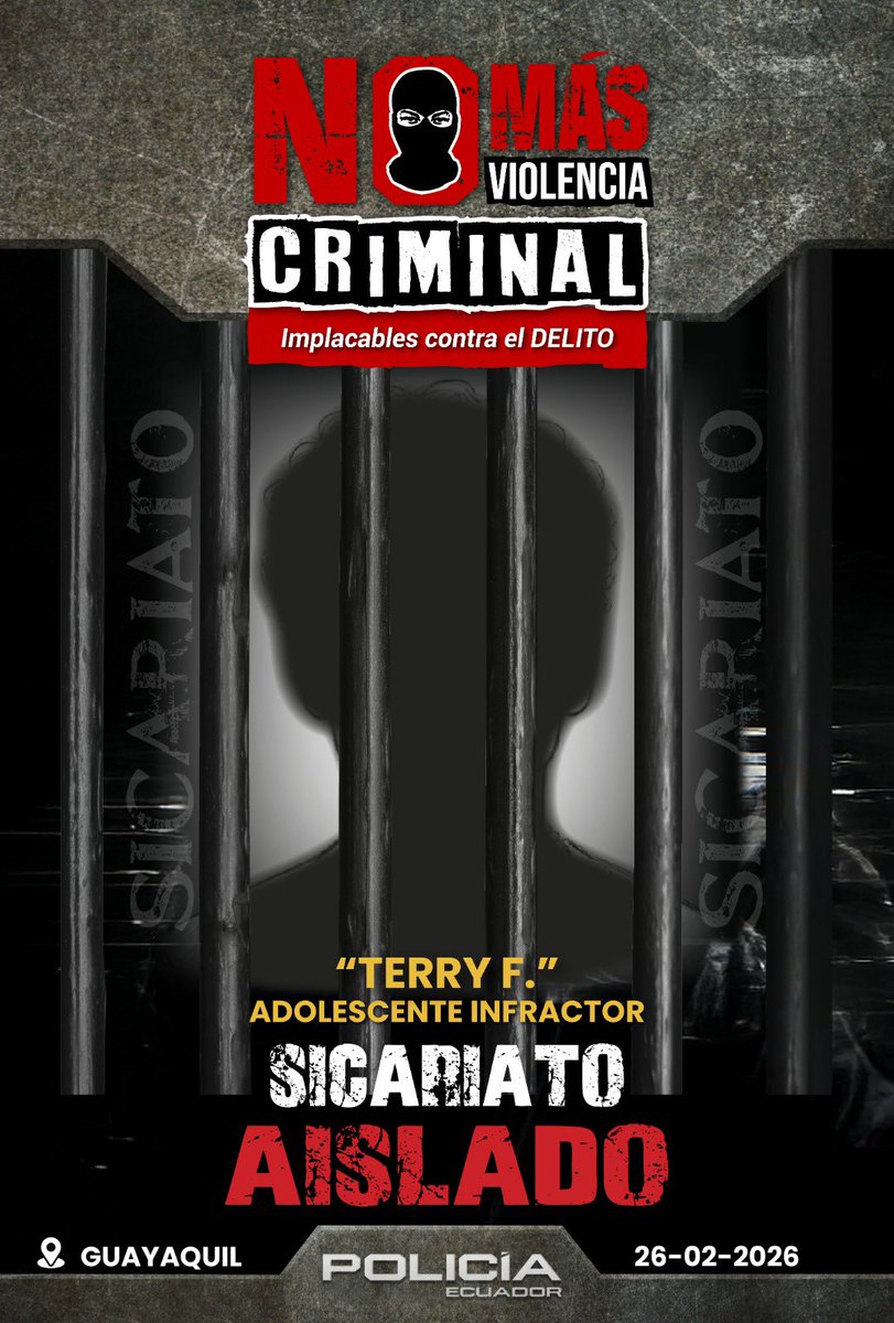 CERO IMPUNIDAD FRENTE AL SICARIATO

Aislamos a un adolescente de 17 años por su presunta participación en un hecho de sicariato registrado el 26 de febrero de 2026, en el sector Orquídeas 2, Mucho Lote 2, distrito Pascuales, que dejó como resultado dos víctimas.

Mediante el