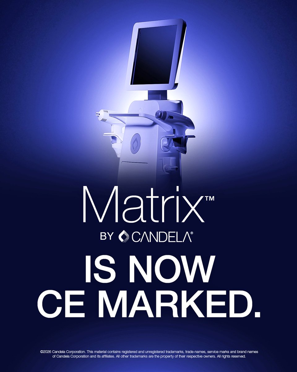 CandelaMedical1's tweet photo. Designed as a next-generation skin renewal workstation, Matrix combines RF microneedling, skin resurfacing, and non-invasive wrinkle treatment within one integrated system, allowing providers to treat multiple layers of the skin with precision and control.
https://t.co/N7K2jZkPFq https://t.co/bqhvN8mOk7
