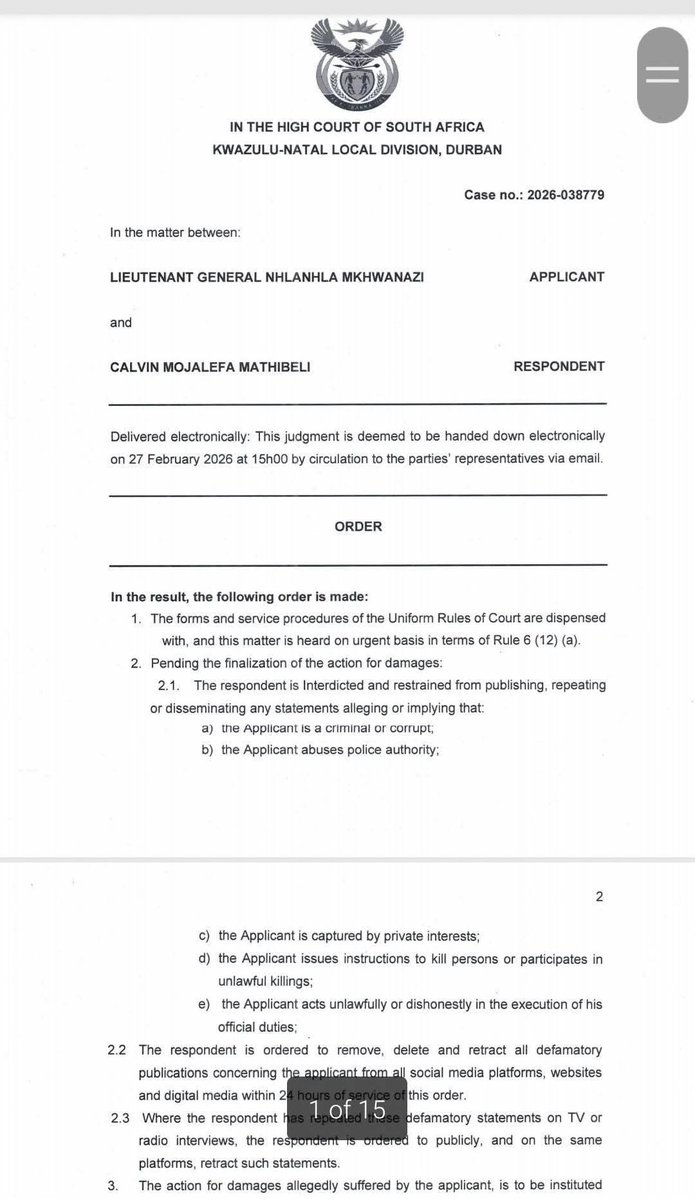 MediaZaban865's tweet image. Court’s Findings in SUMMARY 

#Defamation
A reasonable reader would understand the statements to mean the applicant is:
■Criminal
■Corrupt
■Unfit to hold public office

The statements were found to be:
■Defamatory
■Extremely damaging to the applicant’s dignity, reputation,