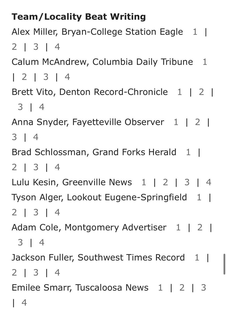 annaesnydr's tweet photo. Super honored to be recognized in the year’s @APSE_sportmedia contest. 

As always, thank you for reading &amp; here’s to more stories to come in 2026!!! And congrats to everybody recognized, including many of my great coworkers. https://t.co/8DtUTIM95J