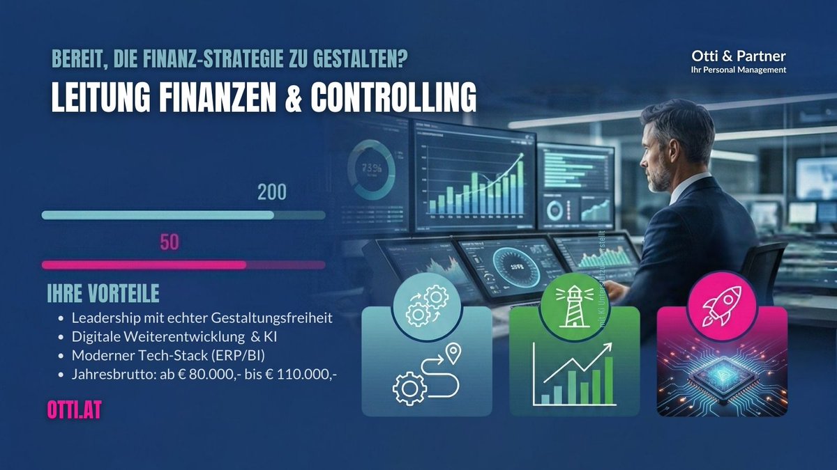 ottijobs's tweet photo. Zentralraum #Linz, #OÖ JETZT# BEWERBEN https://t.co/KfB4X2QqZv Für unseren Mandanten, ein etabliertes und wachstumsorientiertes Unternehmen im Raum #Oberösterreich (Zentralraum Linz / #Innviertel), suchen wir eine strategisch denkende Führungspersönlichkeit im Finanzbereich. Sie möchten Finance nicht nur verwalten, sondern aktiv weiterentwickeln?