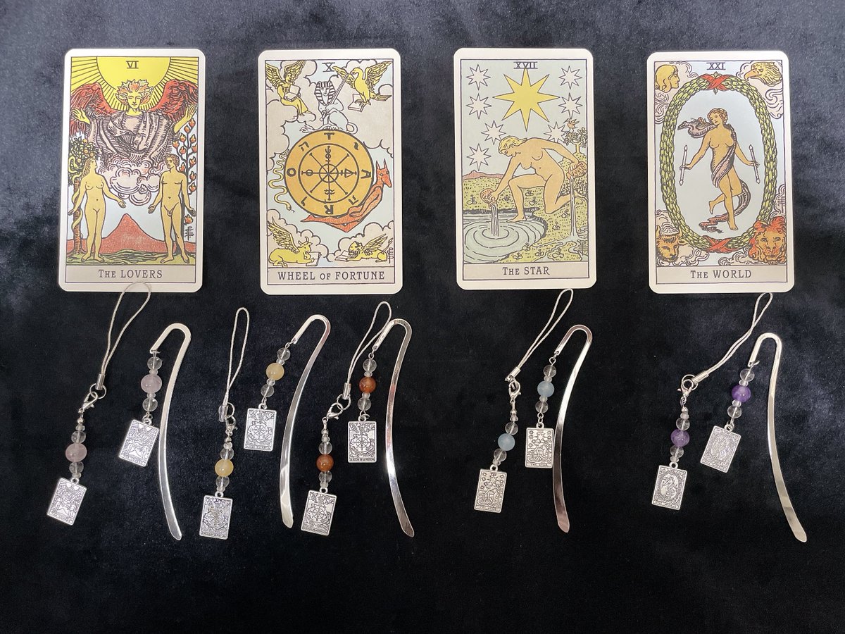 タロット×天然石】 お守りストラップ＆ お守りブックマーカー けやきの