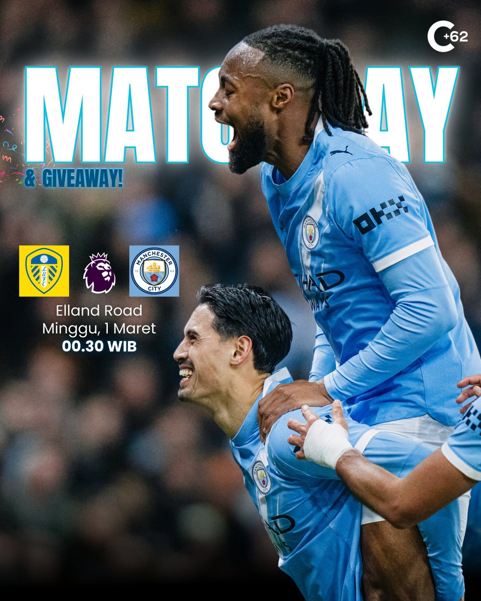 TONIGHT IS MATCHDAY‼️

⚽️Leeds United vs #ManCity
🏆Premier League #GW28
🏟Elland Road
📆Minggu, 00.30 WIB

🚨🥳GIVEAWAY: Minplus mau bagiin total saldo e-wallet 300k buat 3 orang yg beruntung! Syaratnya cukup komen prediksi skormu &amp; retweet postingan ini. Goodluck!😉