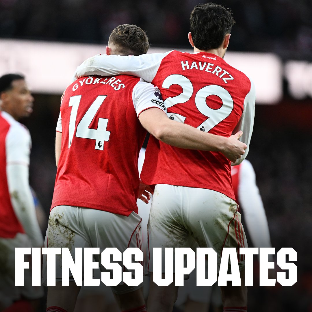 Arsenal's tweet photo. Arteta provides fitness updates on Havertz, Dowman and Gyokeres 👇
