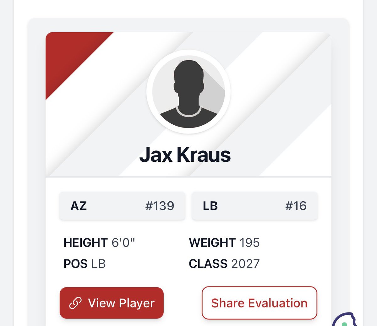 JaxKraus2027's tweet photo. 🏈2027 NEW RANKINGS 🏈

#44 MLB JAX KRAUS, 6’0”-210lbs, Class of 2027, Buena High School, Sierra Vista, Arizona

I would like to thank Prep Redzone Arizona @PrepRedzoneAZ and Jordan Reyes @JReyes_NP for the addition to the Arizona Defensive Player Rankings!!!

@KeyPlayerNation
@AFBALL365
@SunilSportsNews
@gridironarizona
@SprayberryJay
@thehonestupdate
@5StarScouting
@1purpledawg
@realtrophaeum23
@playsbigger
@AScholarsBrand
@MISTER_F00TBALL
@sixstarfootball
@Dtigers6685
@Pure_Prospects
@ccprospects23
@YAthletesF
@SportswithEj
@scan1ansports
@RobroSportFacts
@N_W_Sports
@CFBScout
@APEX__Athletes
@XAthletes863
@RadarHitList
@ELITE_HSFB
@USCHippie
@raj_manjrekar
@RiseUp_Recruit
@mosesk225
@CoastRecruits
@SidelinePreps
@DfwSho
@FBRecruitAide
@_HeadsUpRecruit
@FNStandouts
@bench424nmore
@ElevateExposure
@BJMedia1
@CoaLBViking
@RecruitMatador
@CoachDadsRule
@coolfmlive
@whosupnext23
@HEARTLANDFAN15
@DexPreps
@SchwartzAthlete
@Top25PublicHSFB