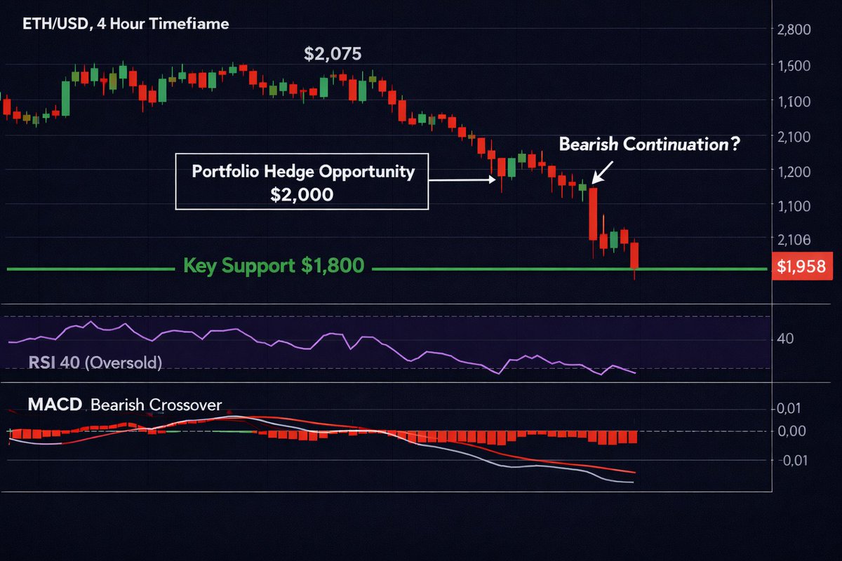 Polaris_DEX's tweet photo. 📈Setup Diario: Short $ETH Perps at $2,000 with 3x lev. SL $2,050, Target $1,900 (R:R 1:2). Based on risk-off mood persisting after tech pullback, with ETH testing $2K support. Hedge your portfolio in this chop—deep liquidity on Polaris. Trade now: https://t.co/EOeQ2CuknK https://t.co/49t4tMN2UM