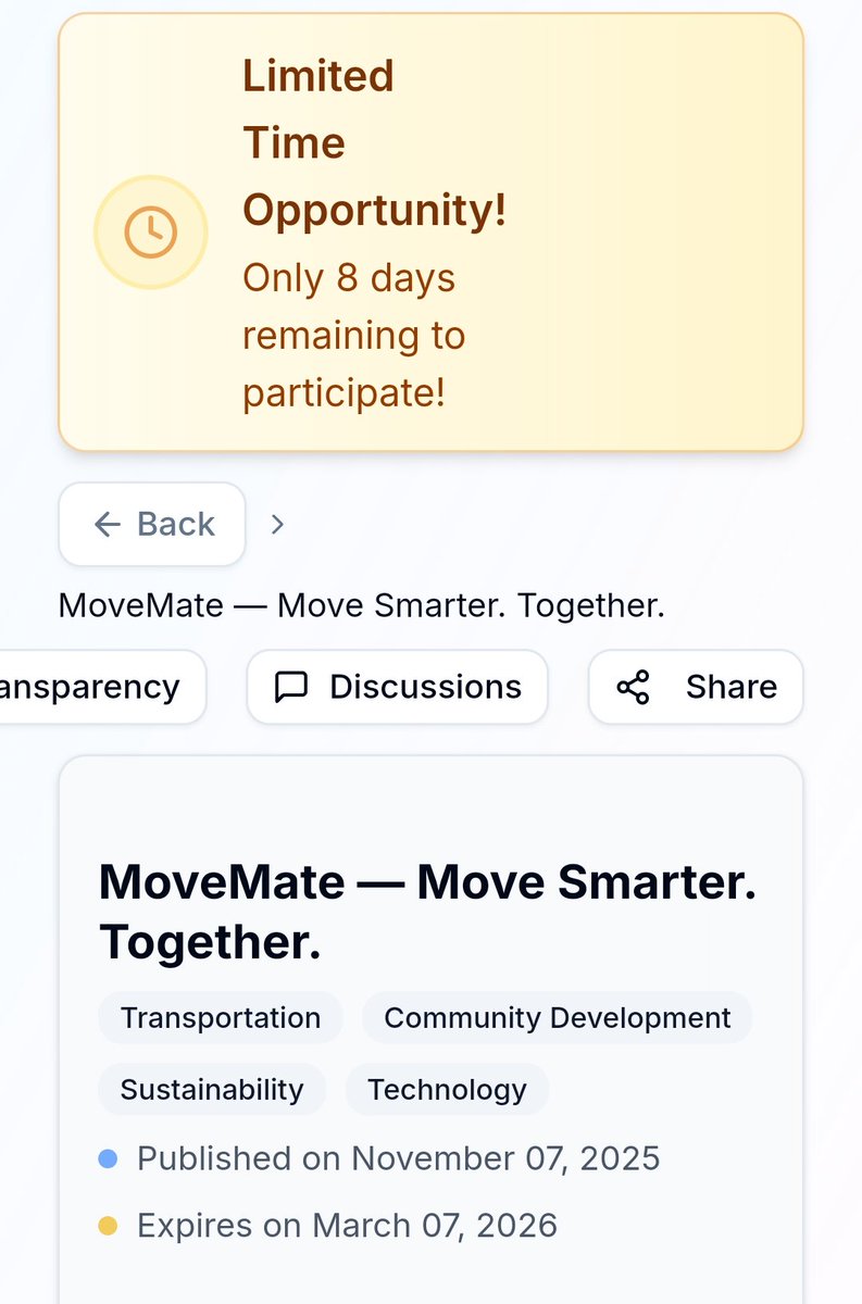 TAPsidrachain's tweet photo. 🚨✨ Less than 8 days remaining!
The final stretch begins. MoveMate is redefining daily travel with smarter routes, shared rides, and real environmental impact. Don’t miss your chance to be part of the change. 🌍🚲🤝
🔗 https://t.co/tuI8ORx6go
#MMT #TAP #MoveMate #FinalCountdown https://t.co/nE6U2Louee
