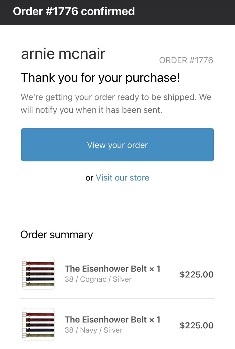 DavidWood90's tweet photo. @therealmcnair 🇺🇸🦅🫡 Order# 1776 for the Eisenhower belt goes so hard. https://t.co/8pFDz702vF