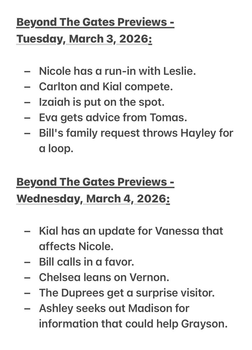 niki_smith1's tweet image. COMING UP next week on Beyond the Gates

March 2nd - March 6th ☘️

🚨🚨 SPOILERS INCLUDED 🚨🚨 

#BeyondTheGates #BTG #Previews #Spoilers