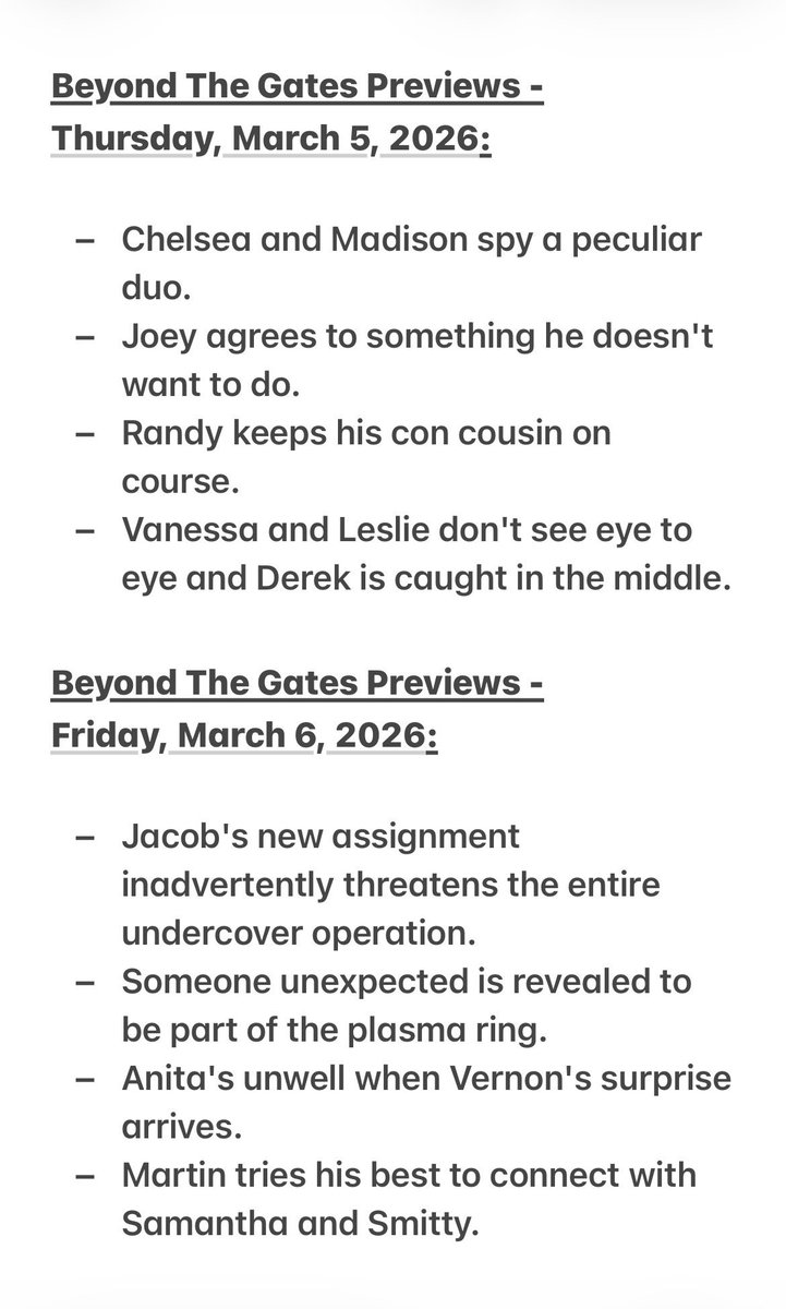 niki_smith1's tweet image. COMING UP next week on Beyond the Gates

March 2nd - March 6th ☘️

🚨🚨 SPOILERS INCLUDED 🚨🚨 

#BeyondTheGates #BTG #Previews #Spoilers