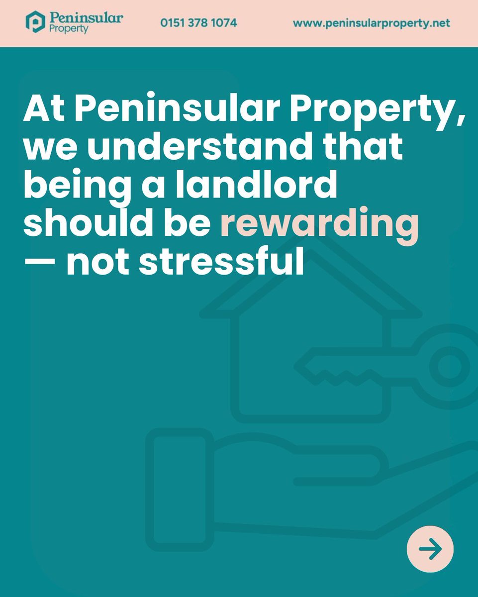 PeninsularProp's tweet photo. Being a landlord should be rewarding, not stressful 🤝 ✔️ 

At Peninsular Property, we provide a complete, hands-on lettings and property management service to protect your investments and maximise rental income! 🌟 

If you're a landlord, call us today on 0151 378 1074 📞 https://t.co/I8CJSwR5J4
