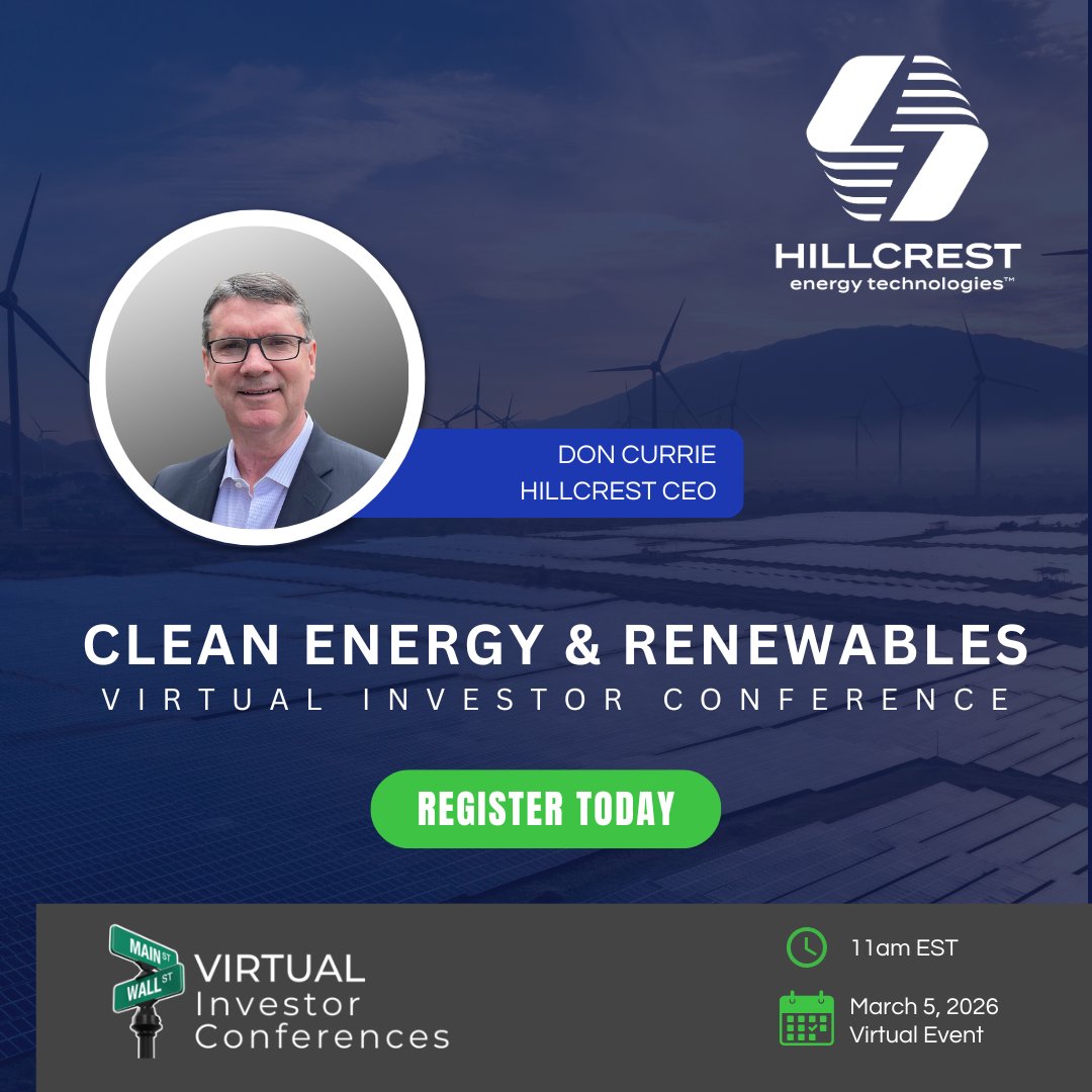 HillcrestEnergy's tweet photo. $HEAT is presenting live at the Clean Energy & Renewables Virtual Investor Conference on March 5th! Join CEO Don Currie to hear the latest updates and current priorities. Thank you @OTCMarkets
Register: https://t.co/C0vh51dVEf
#ZVSTechnology #CleanEnergy #RenewableEnergy https://t.co/vsl4QaXUpt