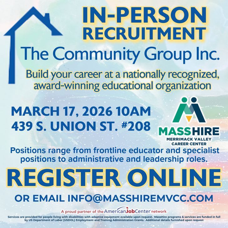 Join us for an in-person Recruitment with The Community Group - an organization known for its education program!  March 17th at 10am!  Register now! forms.office.com/r/LStTp7HvTX