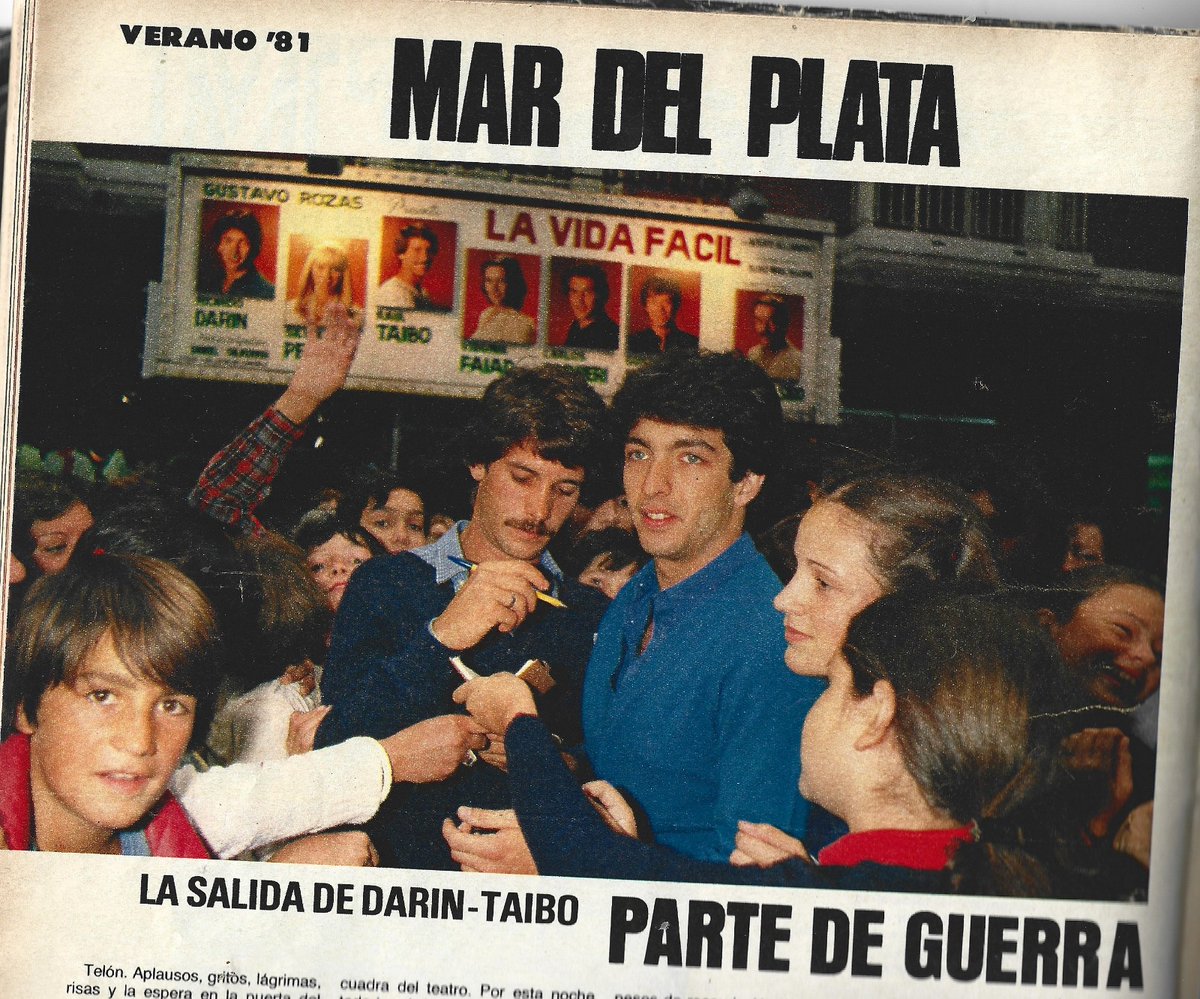 TintaOjo's tweet photo. #Hace45Años #En1981 
El verano va quedando lentamente atrás. Los bordereaux se dejan de lado y antes del otoño se impone inventario. 
La temporada 1981 en #MardelPlata Plata arrojaba como ganadores a "los galancitos" Darin y Taibo, protagonistas de "La vida fácil" en La Campana. https://t.co/AYBT61HFDE