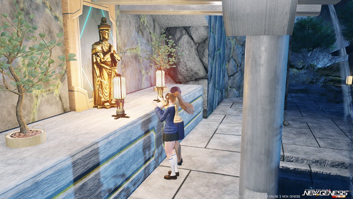 今度はフレンドさんと一緒に行ってきました～🎵

とある場所で、泥水？錆びた水？氷柱を使ったら透明感でるかな～とか言いたい放題…🤭
私たちは心が綺麗じゃないようでした😅

#PSO2NGS
#クリエイティブスペース