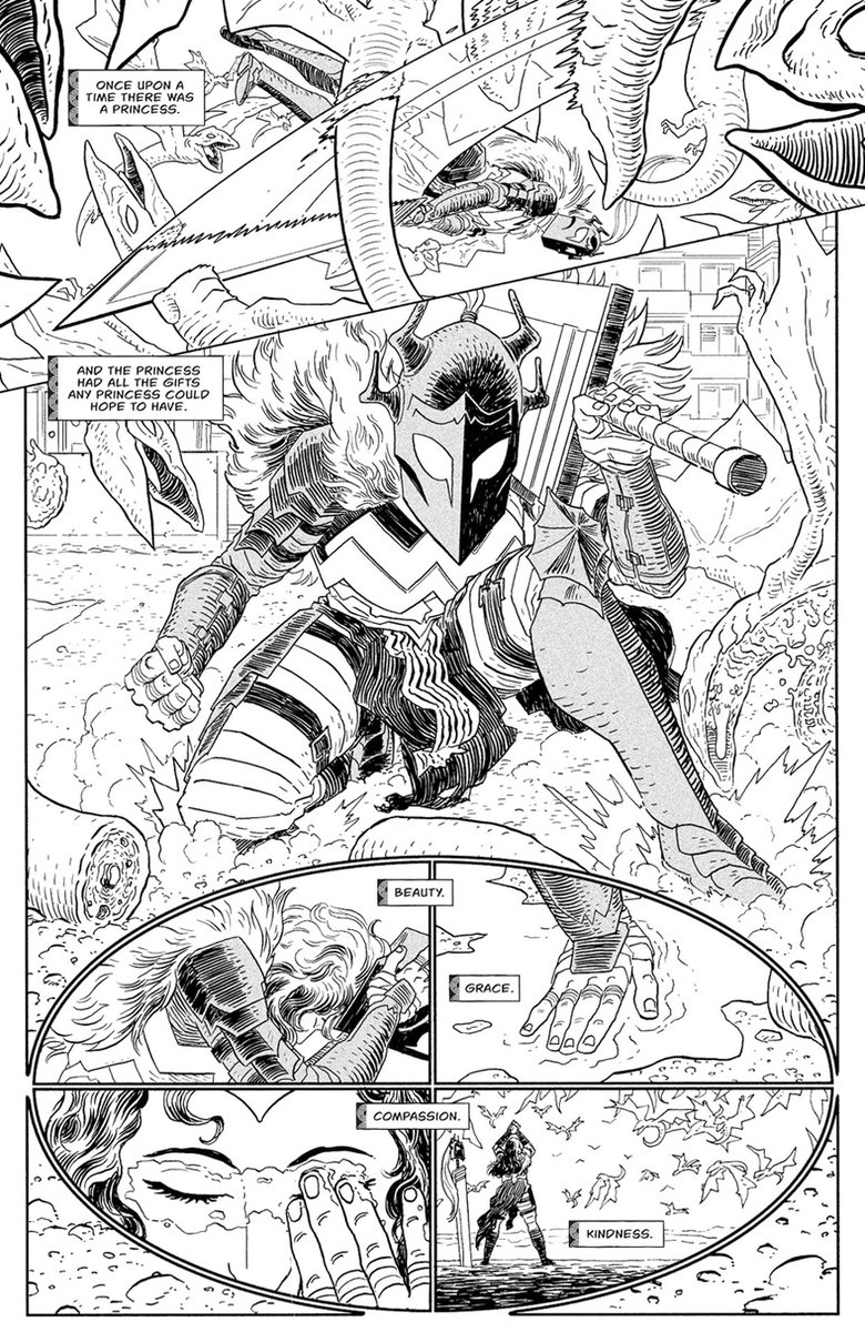 DebVillahoz's tweet photo. Después del club de lectura de Siegfried me han dado ganas de mostrar esta página de muestra del Absolute Wonder Woman... Es lo que tiene que parezca tanto una Valquiria 😬

Comparto también la página de Hayden Sherman a tinta.

¡Espero que os mole! 🗡️🐴 https://t.co/vb1Re8CrXZ