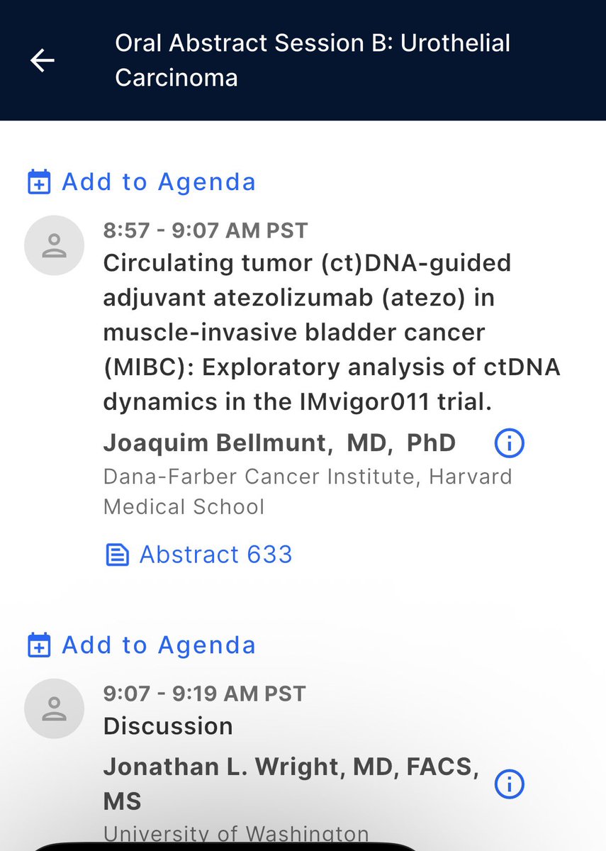 TiansterZhang's tweet photo. Ready for day 2 @ASCO #GU26!
Packed #bladdercancer orals this AM - #B15 trial from #MattGalsky, DV for HER2 mUC from @tompowles1, IMvigor011 ctDNA dynamics from @OncoBellmunt & discussions @DrTylerStewart #JonathanWright.
@OncoAlert @Uromigos @urotoday https://t.co/O6ght25NRg