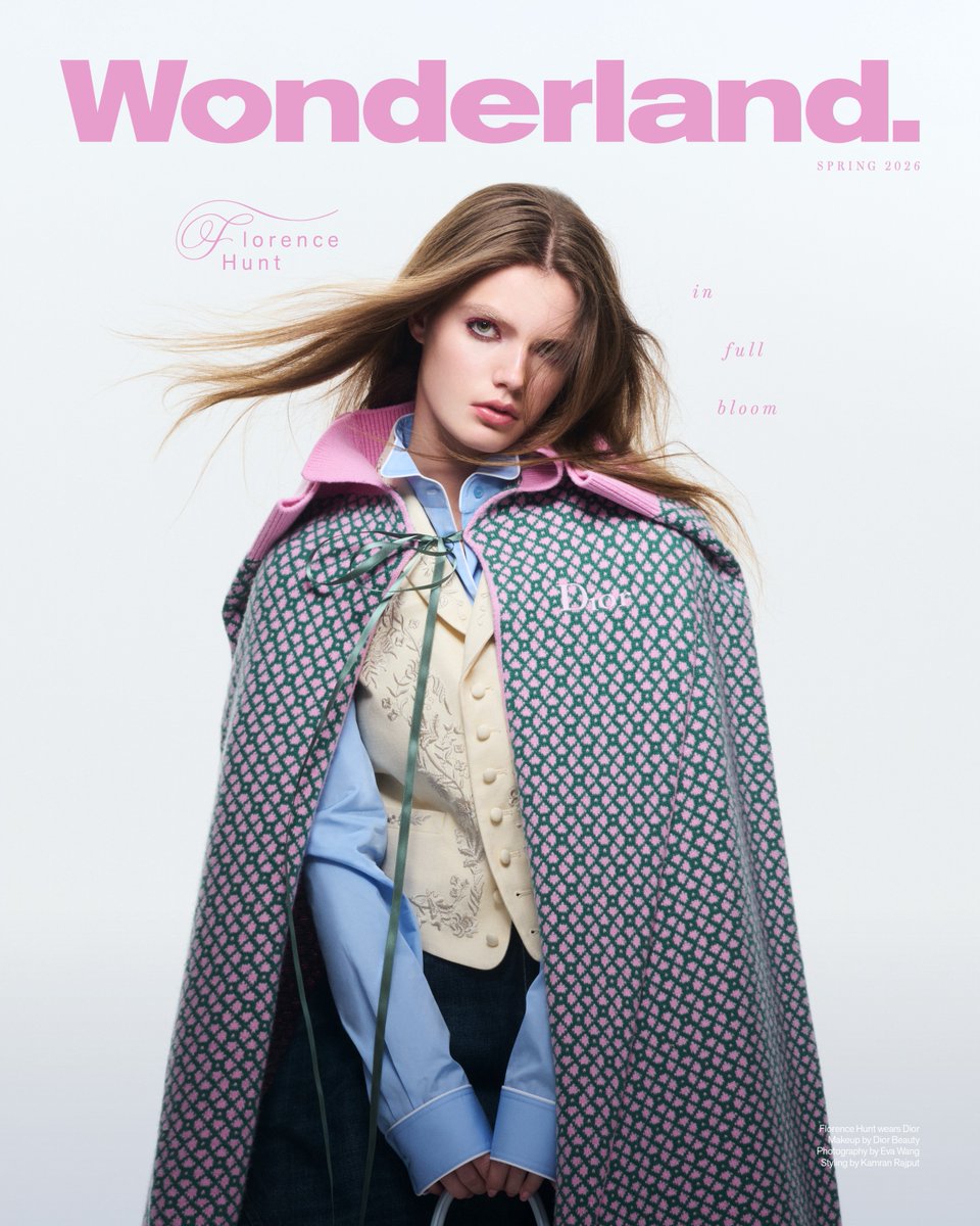 wonderlandmag's tweet photo. At 19, Florence Hunt is stepping into society, on screen and off. In Bridgerton, she’s Hyacinth, the youngest Bridgerton daughter. Off screen, she’s already the talk of the ton – a Dior girl and Wonderland’s Spring 26 cover star.

Link in bio to pre-order the issue now. https://t.co/3sUKuzJ9QR