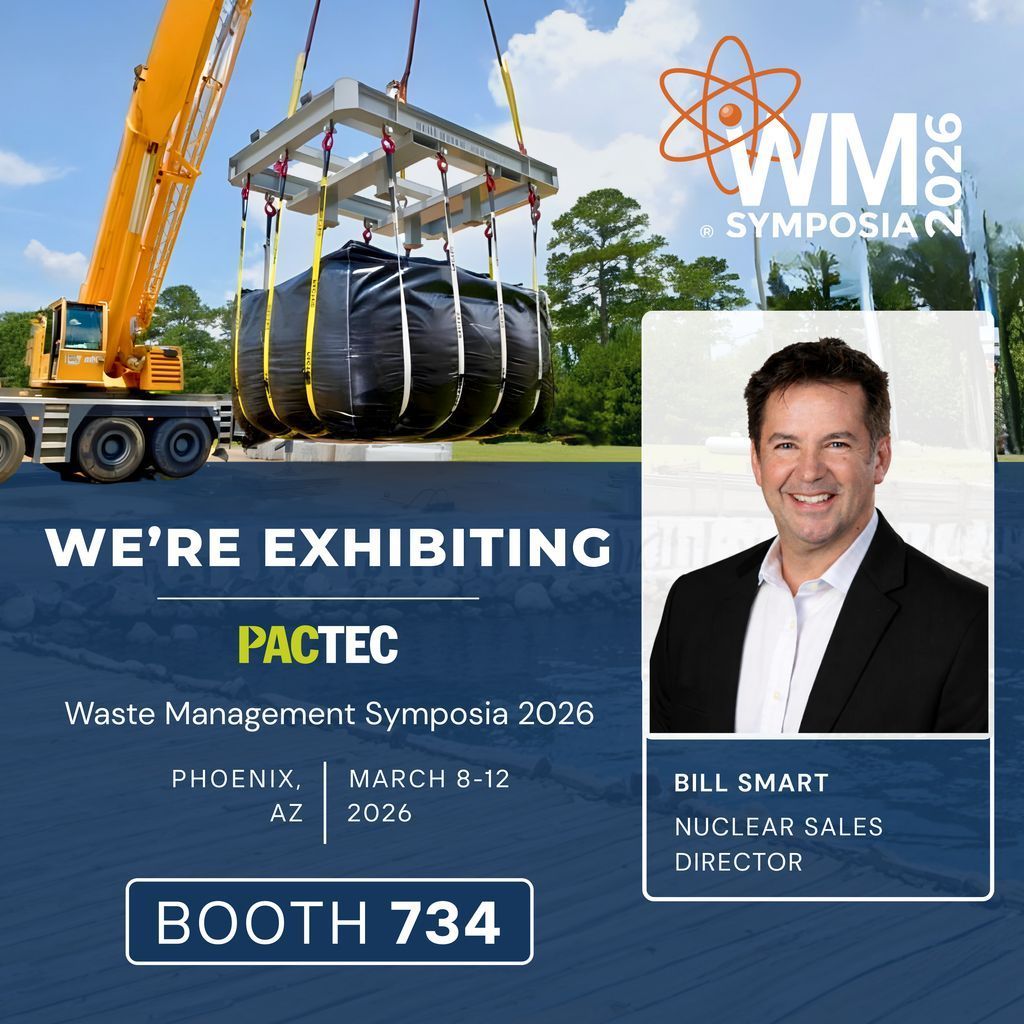 pactec's tweet photo. We’ll see you at WM Symposia 2026!
Stop by Booth 734 to meet Bill Smart, Nuclear Sales Director, and learn how PacTec Inc. is delivering innovative, compliant packaging solutions for the nuclear industry.
#WMSymposia26 https://t.co/lAAWUpwioE