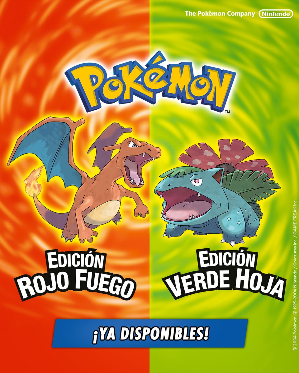 Te aguarda todo un mundo de aventuras en #PokemonRojoFuego 🔥 y #PokemonVerdeHoja 🍃, ¡que ya están disponibles en Nintendo #eShop de #NintendoSwitch!

Elige tu edición: ntdo.com/6012AaTTM