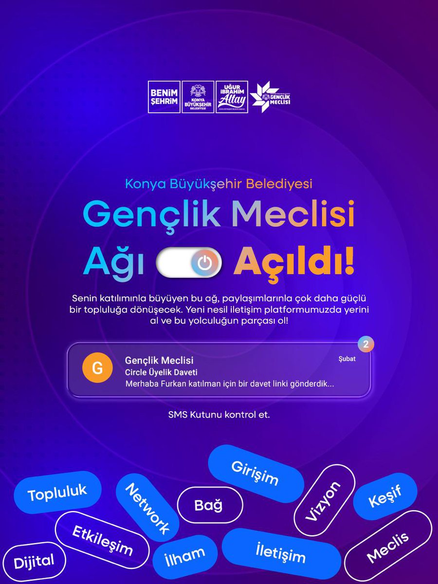 Gençlik Meclisi Ağı için bekleyiş sona erdi.
SMS’ler gönderildi!

Telefonunu kontrol et, çünkü artık sen de bu büyük ağın içindesin.
Aramıza hoş geldin! 🚀