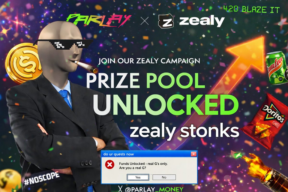 the designers gave me a really nice graphic for this but i decided to edit it. anyway, we launched a zealy campaign

do tasks = get money

zealy.io/cw/parlay/