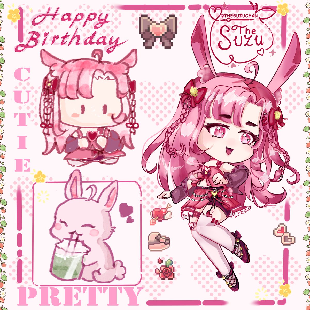 themieltar's tweet photo. A pretty girl warning - Happy day of your birth !! 
@ZzzSunari  I'm very happy with how this one turned out. You're always so cute, I can never do you an injustice. And in return, you make me learn talents I didn't know I had https://t.co/feloNUeHFd