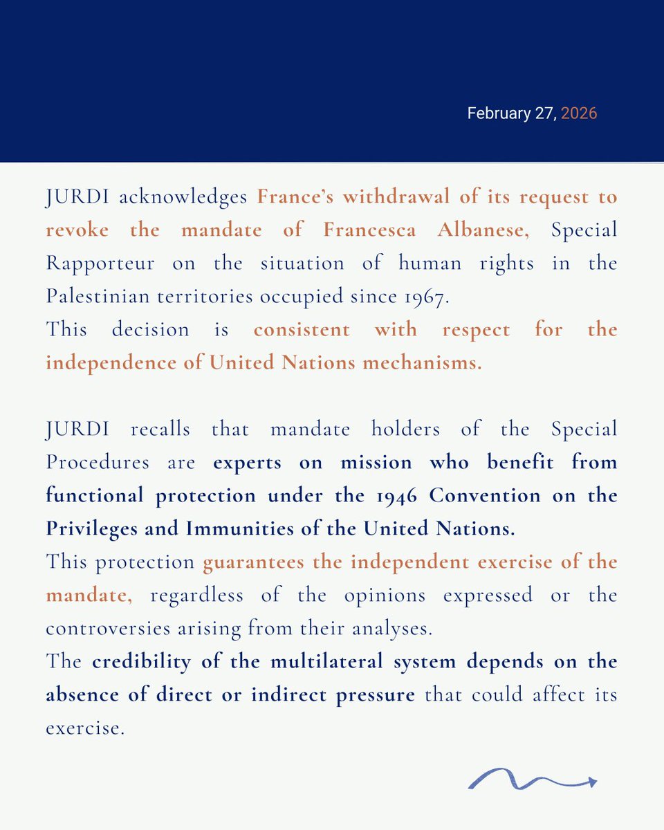 Juristes pour le respect du droit international tweet media