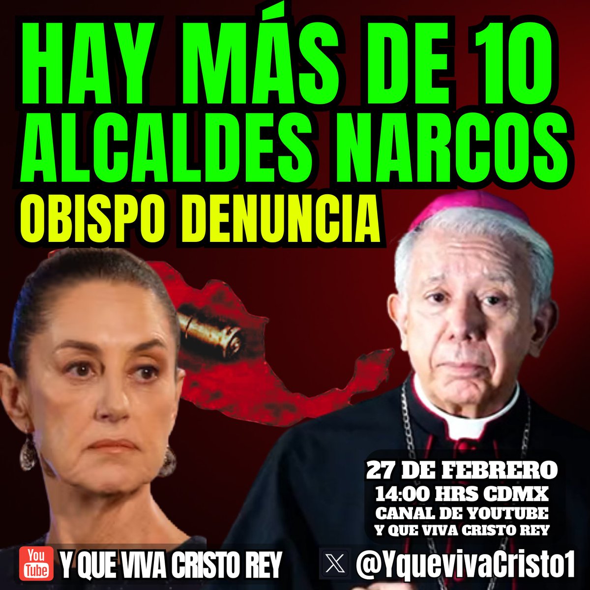🚨 VALIENTE OBISPO MEXICANO DENUNCIA QUE SÓLO EN SU DIÓCESIS HAY MÁS DE DIEZ ALCALDES N4RCOS
👉youtube.com/live/urqt6MmRb…

Monseñor Ramon Castro Castro, obispo de Cuernavaca y presiente del la Conferencia del Episcopado Mexicano denuncia que solamente en Morelos, México, hay más de