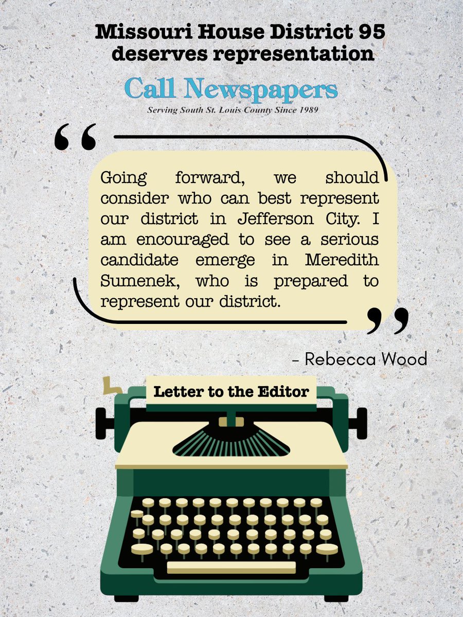 Sumenekformo's tweet photo. Check out this Letter to the Editor in the STL Call,  calling attention to the vacant seat in the 95th and highlighting the importance of restoring our voice in Jeff City.  #moleg 
https://t.co/tCj5mB1My6 https://t.co/aW5lhecZcu
