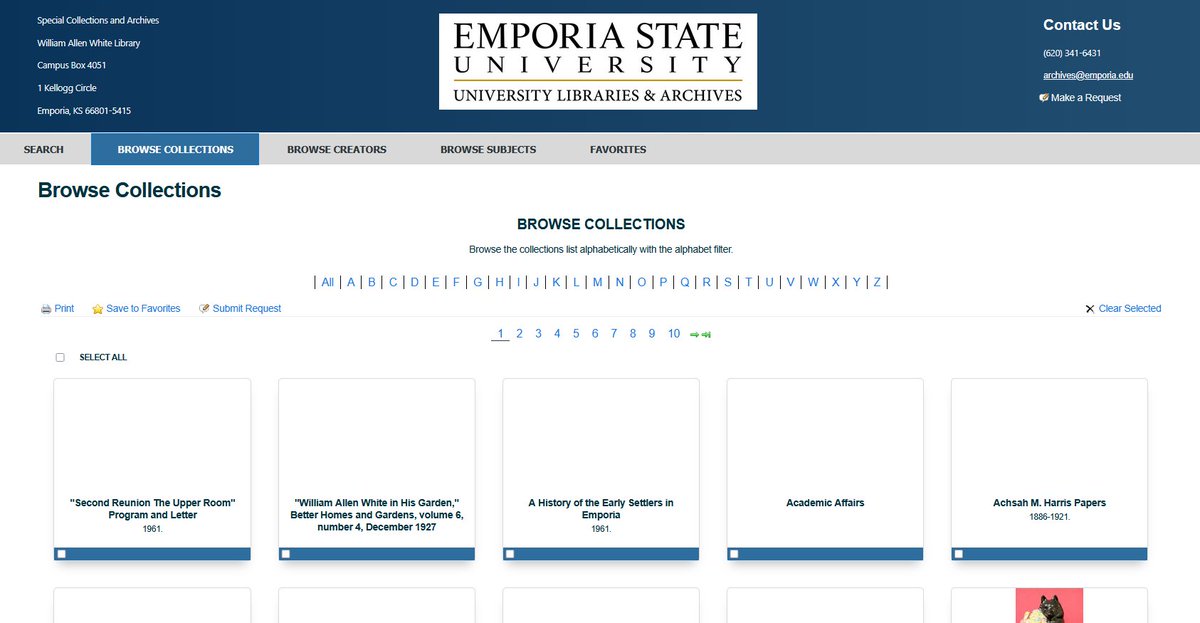 esulyl's tweet photo. Special Collections and Archives has a new online catalog! Users can search all content; browse collections, creators, and subjects; and submit research requests directly from the portal. Find it here: https://t.co/jUxGDXJf7i https://t.co/6L3xCpqsYC