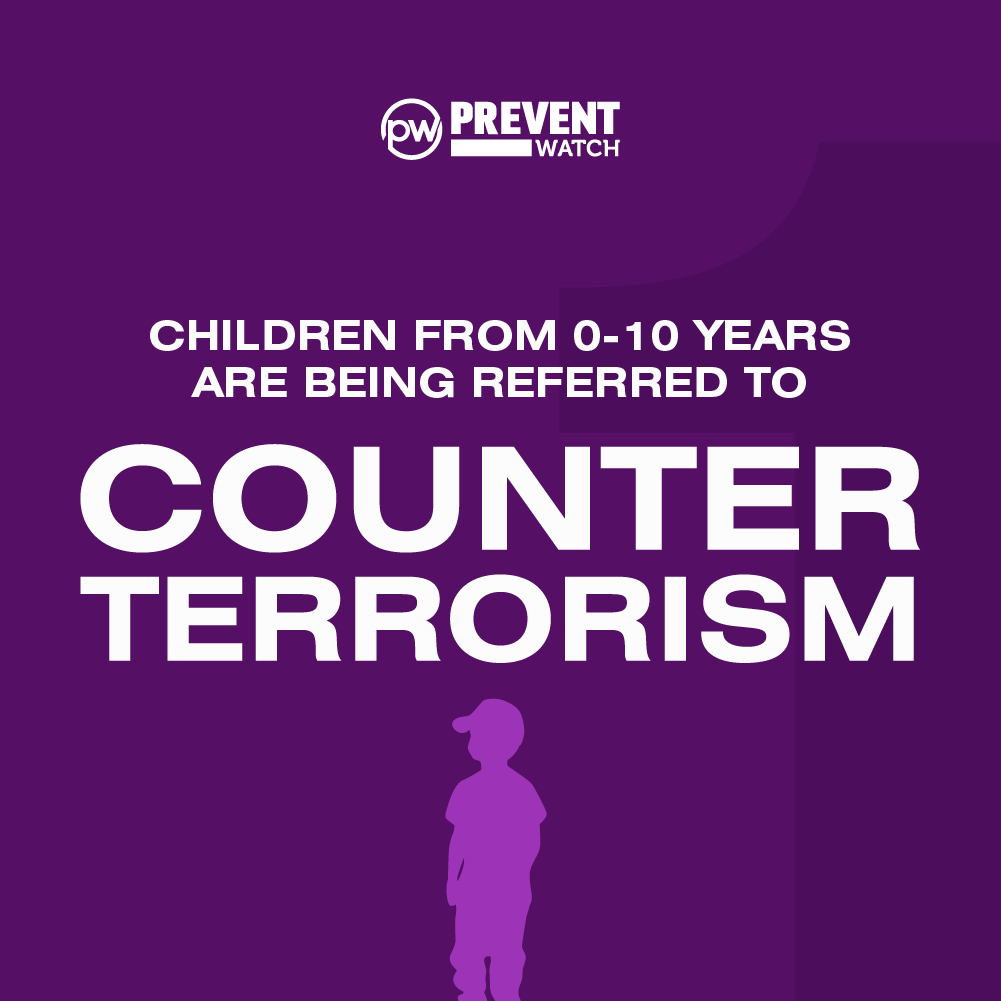 PREVENTwatchUK's tweet image. Children from 0-10 years are being referred to counter terrorism, most of them from Muslim families! Support us and reduce the harm and injustice of Prevent on families, communities and society: 
preventwatch.org/donate-now/

#PreventDuty #prevent #preventreferrals