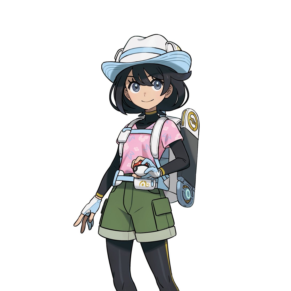 pokepecha's tweet photo. New official main character trainer art differs slightly depending on whether you have Pokemon Winds or Waves version #PokemonWindsWaves https://t.co/osoHTLYF6D