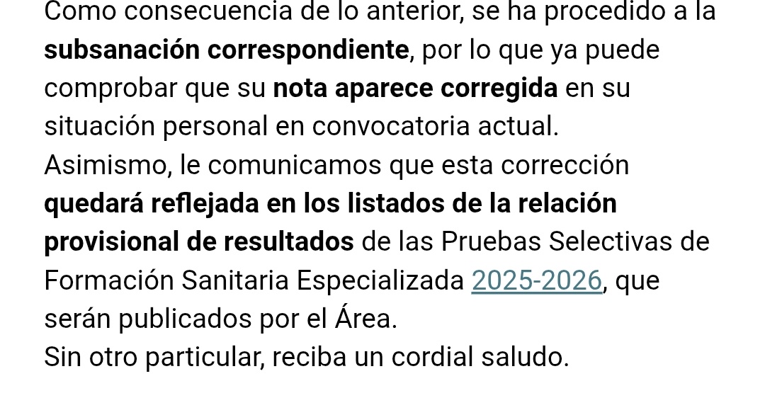 nnahary1's tweet photo. @Indie62434 @redaccionmedica A mi me llegó la notificacion por correo, mi nota no aparece corregida pero esperaré a ver si en los listados si https://t.co/fHwTcTbMqd