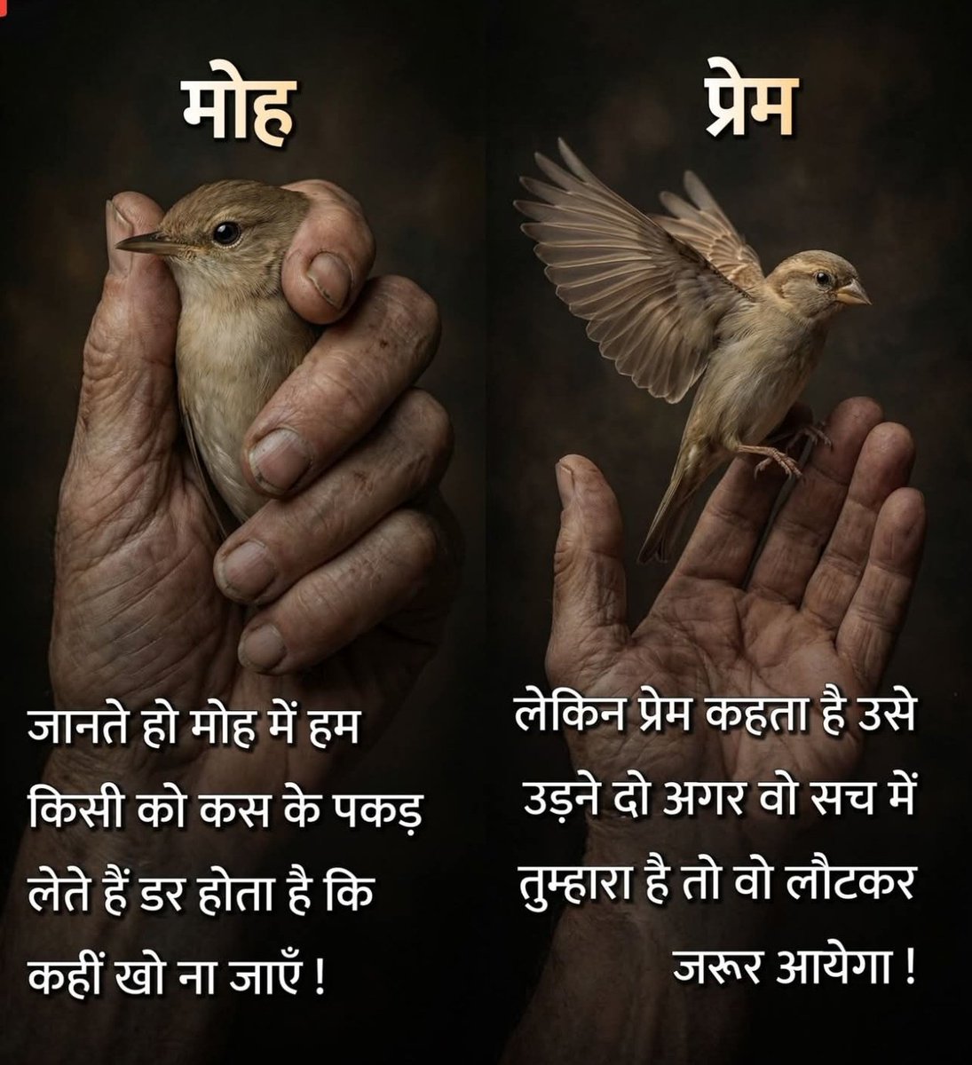 बस इतना अंतर है मोह और प्रेम में.....