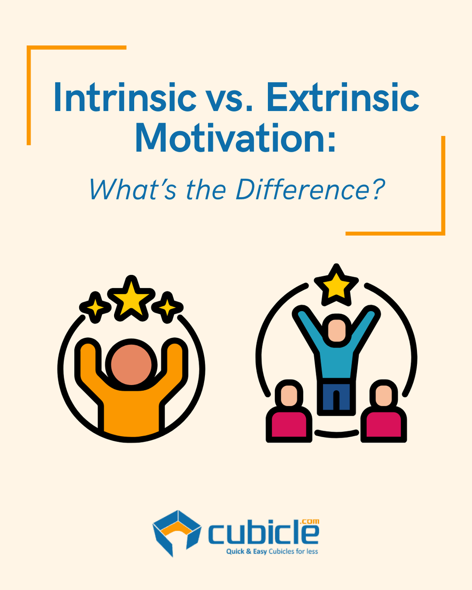 Cubicledotcom's tweet photo. Learn the differences between intrinsic and extrinsic motivation and how you can effectively use both in the workplace:  https://t.co/vc1ezp6UJ9 #organizedoffice #workstation #collaborativeworkspace #officelife #cubiclelife #Cubicles #Cubicle https://t.co/UVzbR6WbRe