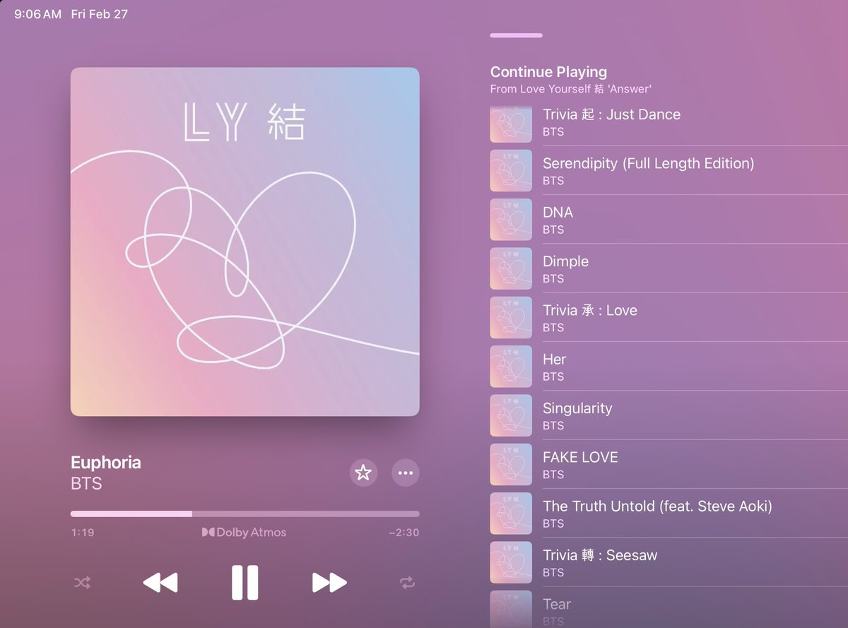 smussle's tweet photo. Focusing on #LYANSWER today on the countdown to #BTS_ARIRANG 🎶💜 @BTS_twt #BTSComeback2026 https://t.co/OHM0Dk2p41