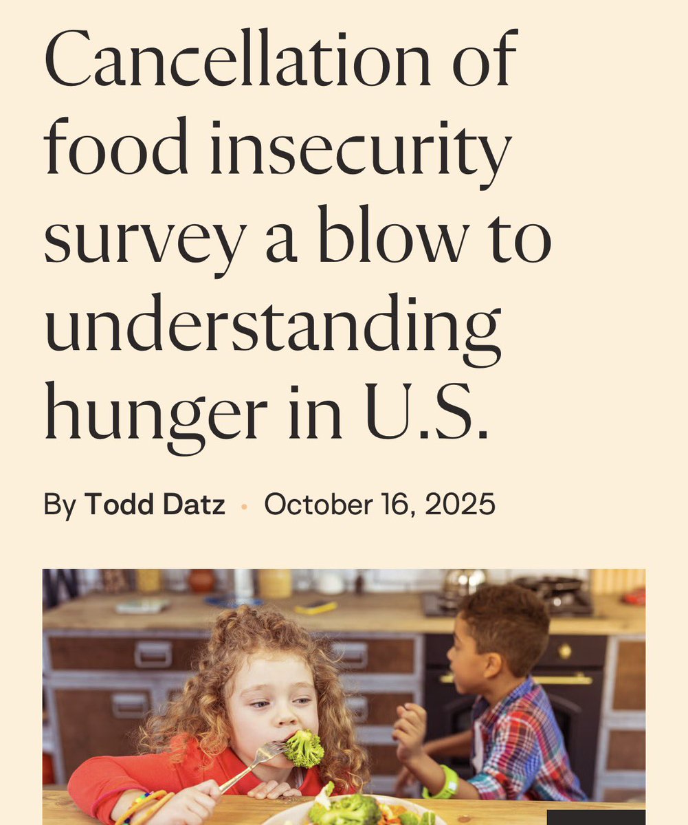 DemsAbroadCan's tweet image. No jobs reports, or economic reports, but did you know Trump cancelled the US hunger survey?

Hunger in the US is likely to increase with billions cut from food assistance in the #BigBeautifulBill. In 2023 over 6.8 million US households faced severe food insecurity.🧵
#DemsAbroad