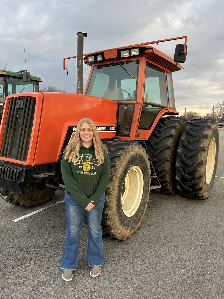 FLFFA's tweet photo. We started this morning off with some sweet rides to school. Definitely some really cool machines spanning several decades of farm power. https://t.co/Lfn8SsI88z