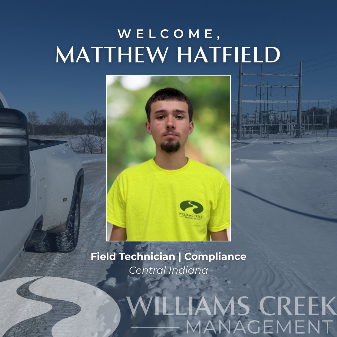 Williams Creek is excited to welcome Matthew aboard, working with the Compliance Team in the Central Indiana Region!

Learn more about our team at bit.ly/4nLh6ku

#WilliamsCreek #WilliamsCreekTeam #NewHireSpotlight