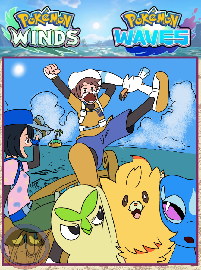 TropesOf's tweet photo. I LOVE POKEMON PIECE. I LOVE POMBON. I WINDS AND WAVES. #PokemonDay #Pokemon30thAnniversary #Pombon #Browt #Gecqua https://t.co/9amB8WxI0i