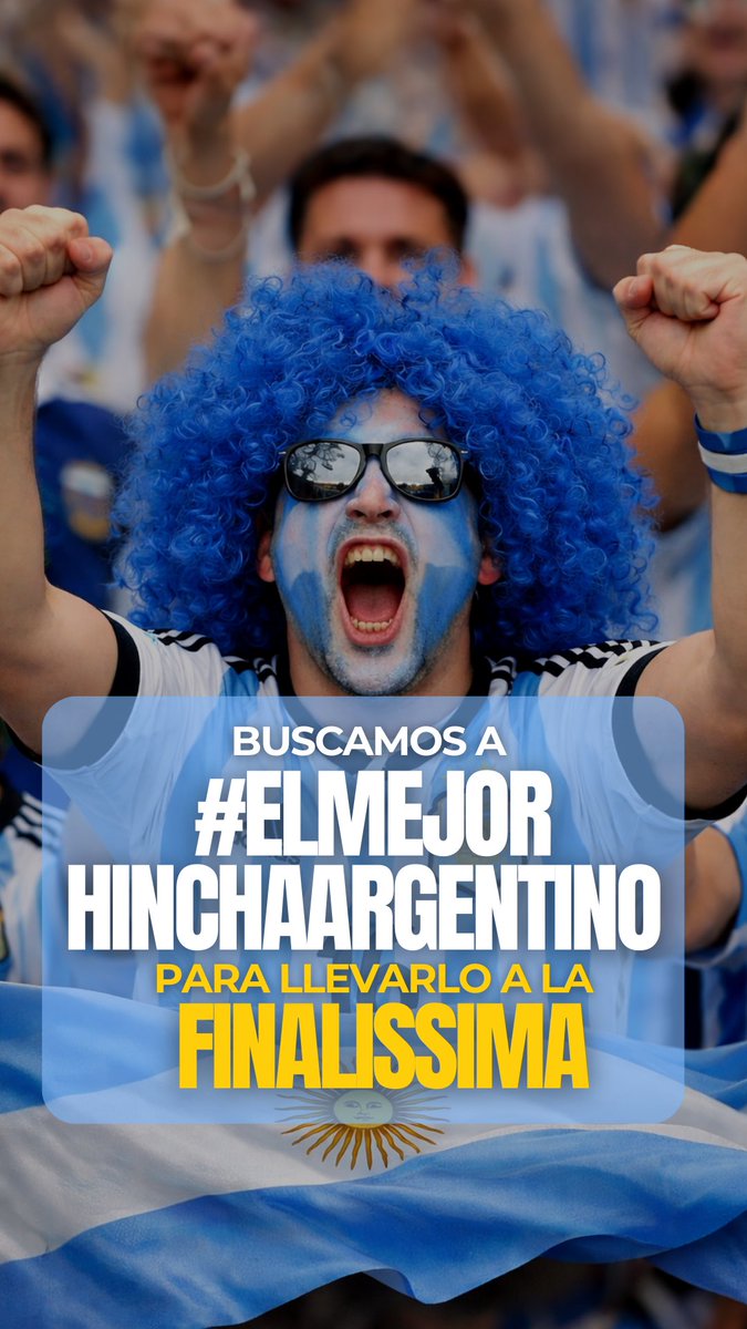 ¿Querés viajar gratis a la Finalissima? 🇦🇷 

Estamos en búsqueda del #ElMejorHinchaArgentino para llevarlo a vivir una experiencia única en Qatar. 

Lee nuestras bases y condiciones y todos los pasos para participar 👉🏼 modovuela.com.ar/agencia/noveda… 

#Finalissima #Argentina #Hincha