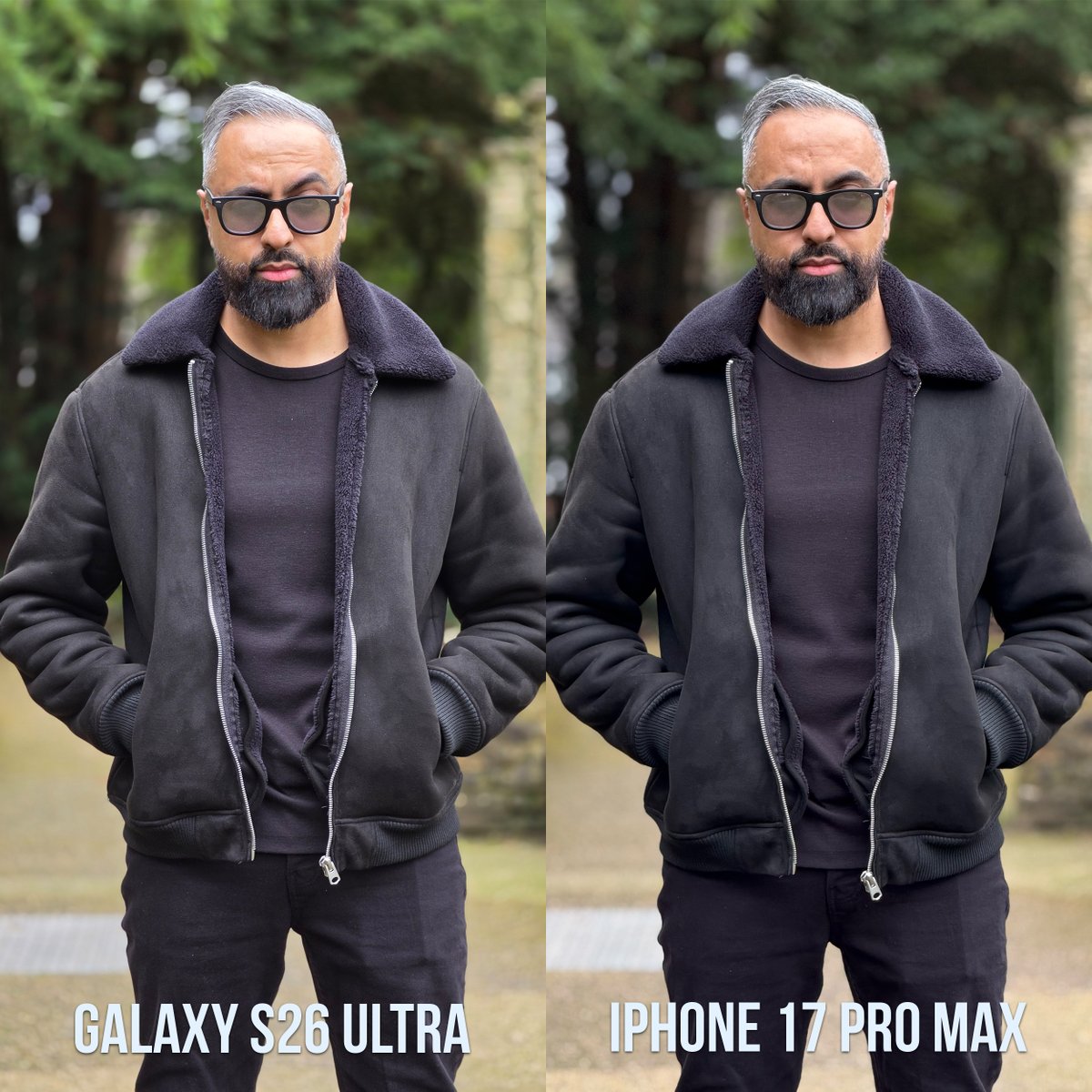 SuperSaf's tweet photo. Samsung Galaxy S26 Ultra or iPhone 17 Pro Max? 🤔
Full #SuperSafStyle Camera Comparison is now on the channel 😎 https://t.co/dcCJAJEwlh