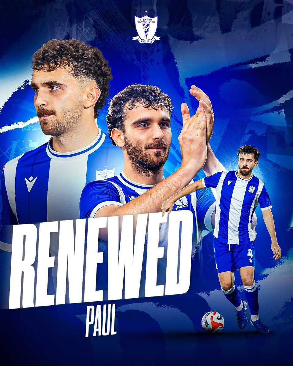 StJosephsFCGib's tweet photo. ℹ️ 𝗢𝗙𝗙𝗜𝗖𝗜𝗔𝗟. 

✍️ Another key member of the playing staff has committed to the club with accomplished central defender, Javi Paul, agreeing a contract extension.

“There is so much quality within the team and we know that we can accomplish whatever we set our minds to. I thoroughly enjoy being part of that and I am excited to see where this journey takes us.”

Let’s keep the momentum going! 
@JaviPaulCurado 
#ForeverBlue 💙