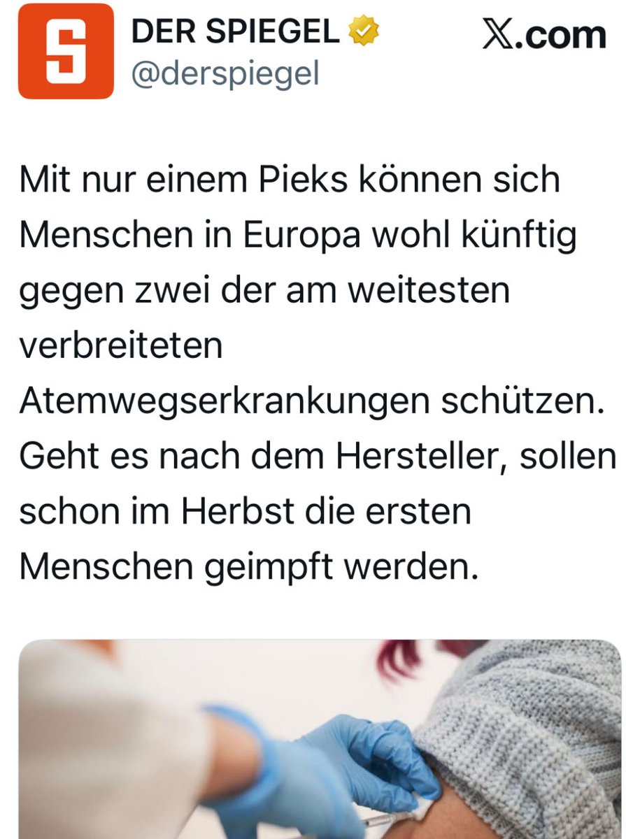 Quo_vadis_BRD's tweet image. Der @derspiegel zieht die gleiche verharmlosende „Pieks“-Erzählung wie zu Zeiten von Covid-19 einfach von Neuem ab. 

Ist ja nur wieder ein mRNA-Impfstoff - was soll schon schief gehen?!

#Moderna #EMAWahnsinn