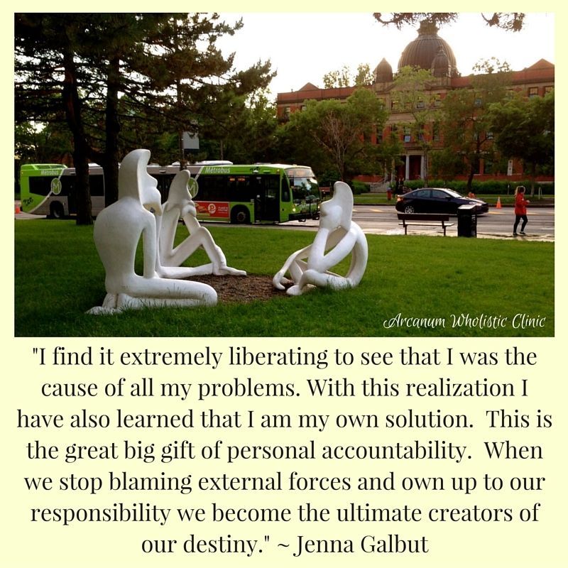 “I find it extremely liberating to see that I was the cause of all my problems. With this realization I have also learned that I am my own solution. This is the great big gift of personal accountability. When we stop blaming external forces and own up to our responsibility...