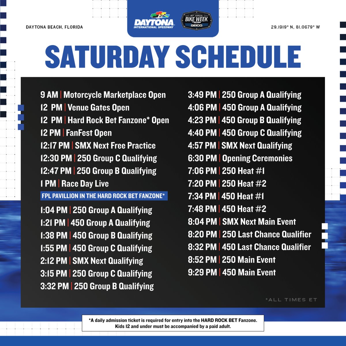 DAYTONA's tweet photo. It's going to be a great weekend for #DAYTONASX!
WEEKEND SCHEDULE โก๏ธ https://t.co/c5IGPmQHUJ https://t.co/mE5Hlc9GPF