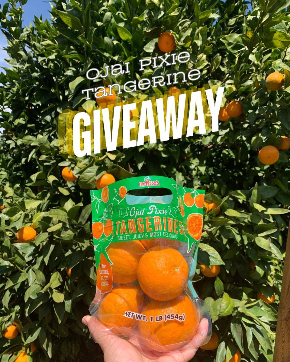 🍊OJAI PIXIE TANGERINE GIVEAWAY! 🍊

These tangerines are juicier and sweeter than ever!

TO ENTER:
👉🏼Like &amp; Repost 
👉🏼 Follow <a href="/MelissasProduce/">Melissa's Produce</a>
👉🏼 Mention 3 friends you would share this with! 

The following states prohibit the shipment of any citrus into their state: Arizona,